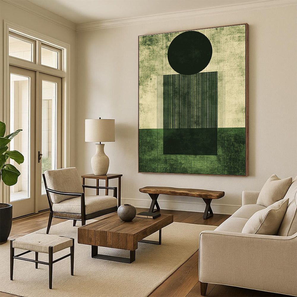 Geometric Black and Green for Avant - Garde Home Living Room & Modern Art Institute STSC1006