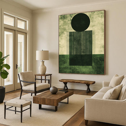 Geometric Black and Green for Avant - Garde Home Living Room & Modern Art Institute STSC1006