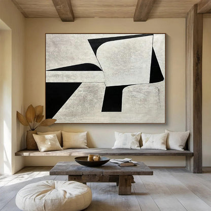 Black - White Geometric Abstract for Modern Law Office DLZ2966