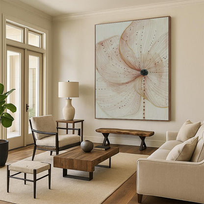 Light Brown Flower Drawing for Bedroom & Living Room DLZ0410