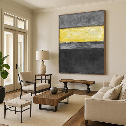 Gray - Yellow Minimalist Art for Industrial - Style Office & Modern Café DLZ2325