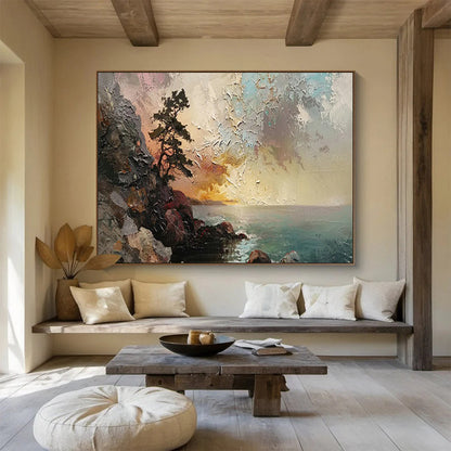 Coastal Lone Pine Landscape Art for Nautical - Themed Study DLZ2847