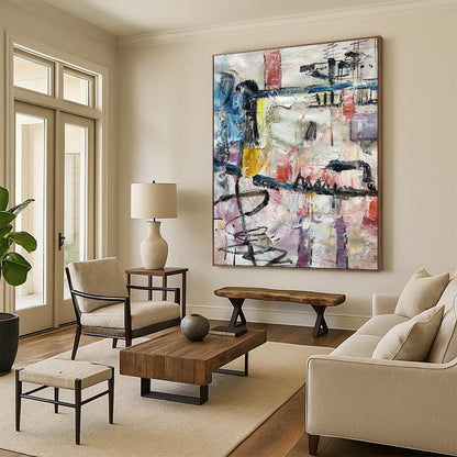 Color - Clash Abstract Art for Artist Studio & Trendy Bar Lounge DLZ1275