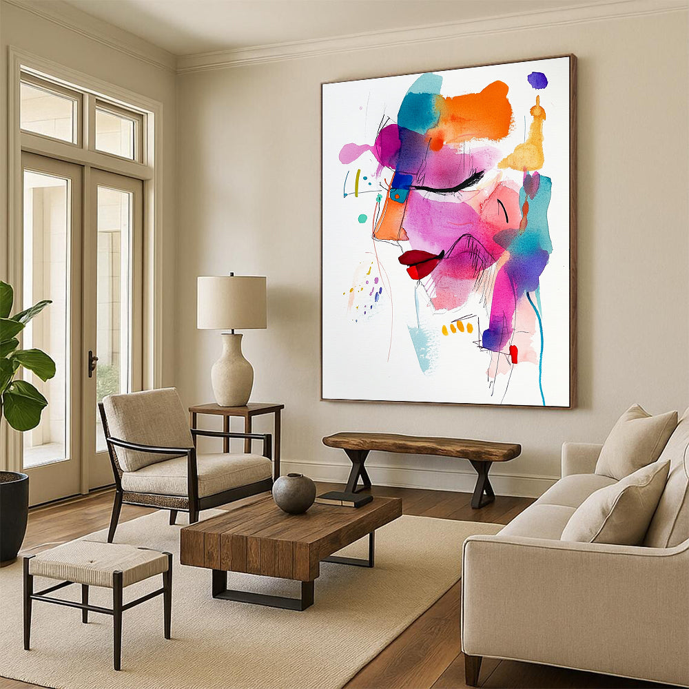 Watercolor Abstract Face for Art Gallery & Stylish Beauty Salon STSC1194