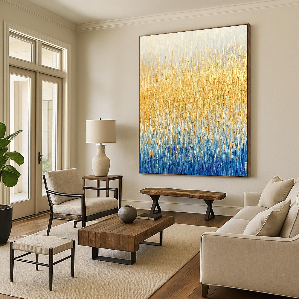 Golden - Blue Grass Abstract for Coastal Home & Luxury Spa STSC291