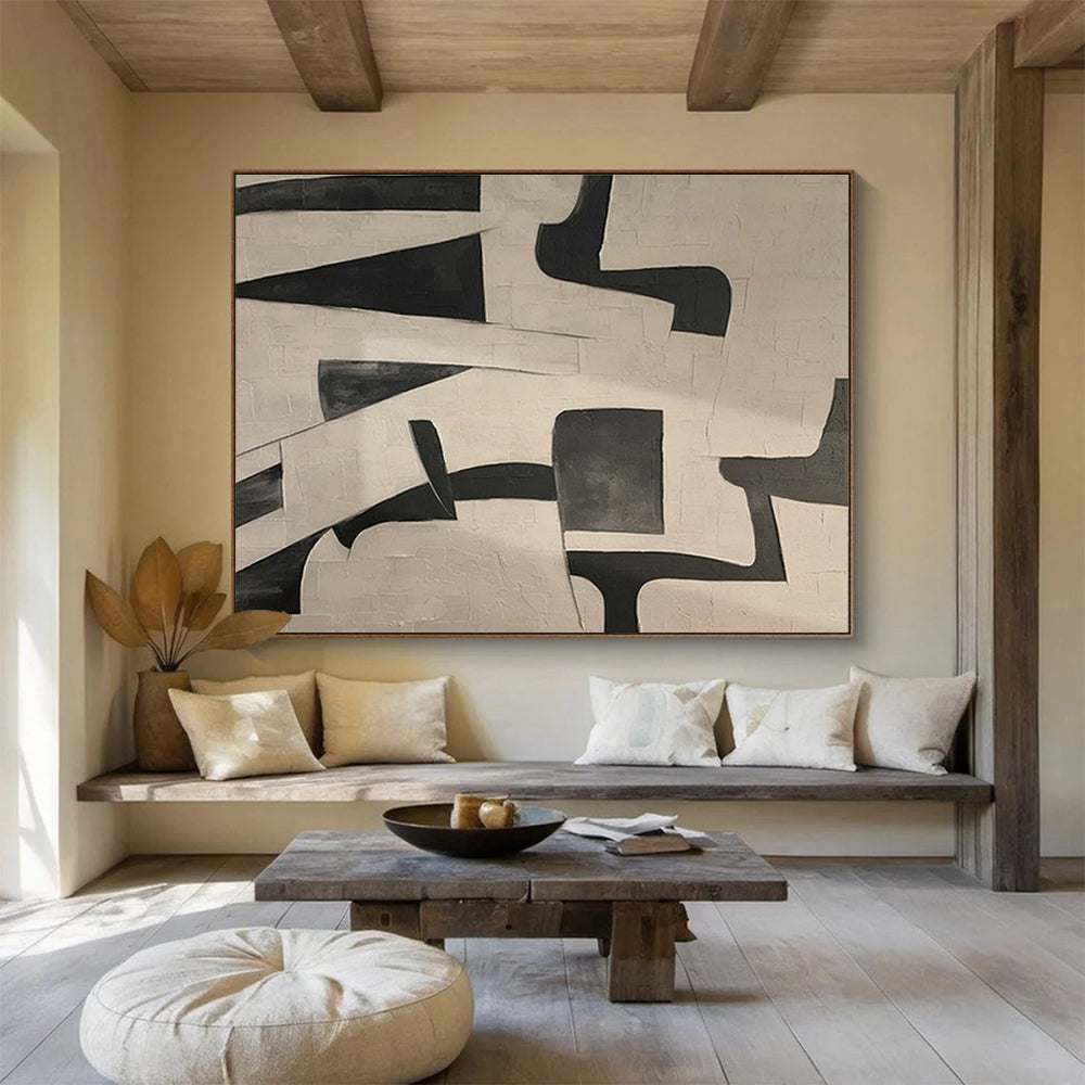 Black - White Geometric Abstract for Contemporary Offices DLZ2469