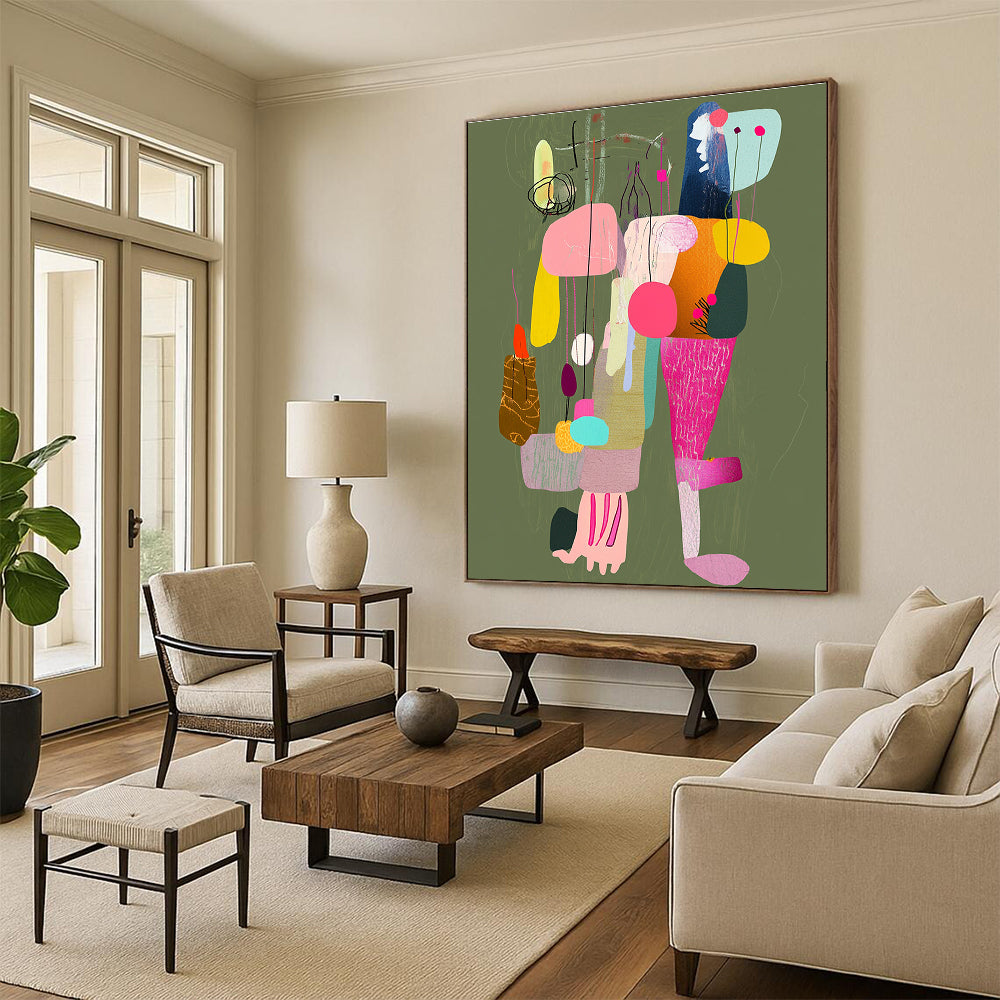 Colorful Abstract Figures for Bohemian - Style Living Room & Creative Art Studio STSC970