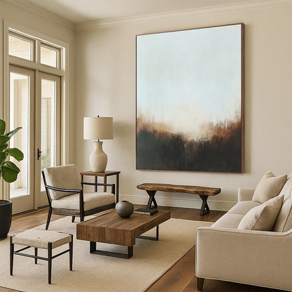 Subtle Horizon Mist Art for Meditation Room & Library Nook STSC099