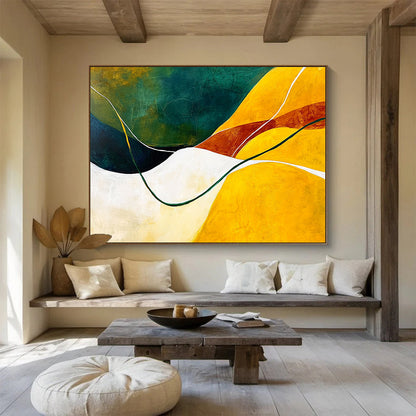 Curved - Line Abstract Art for Modern Wellness Center & Creative Yoga Studio SC268
