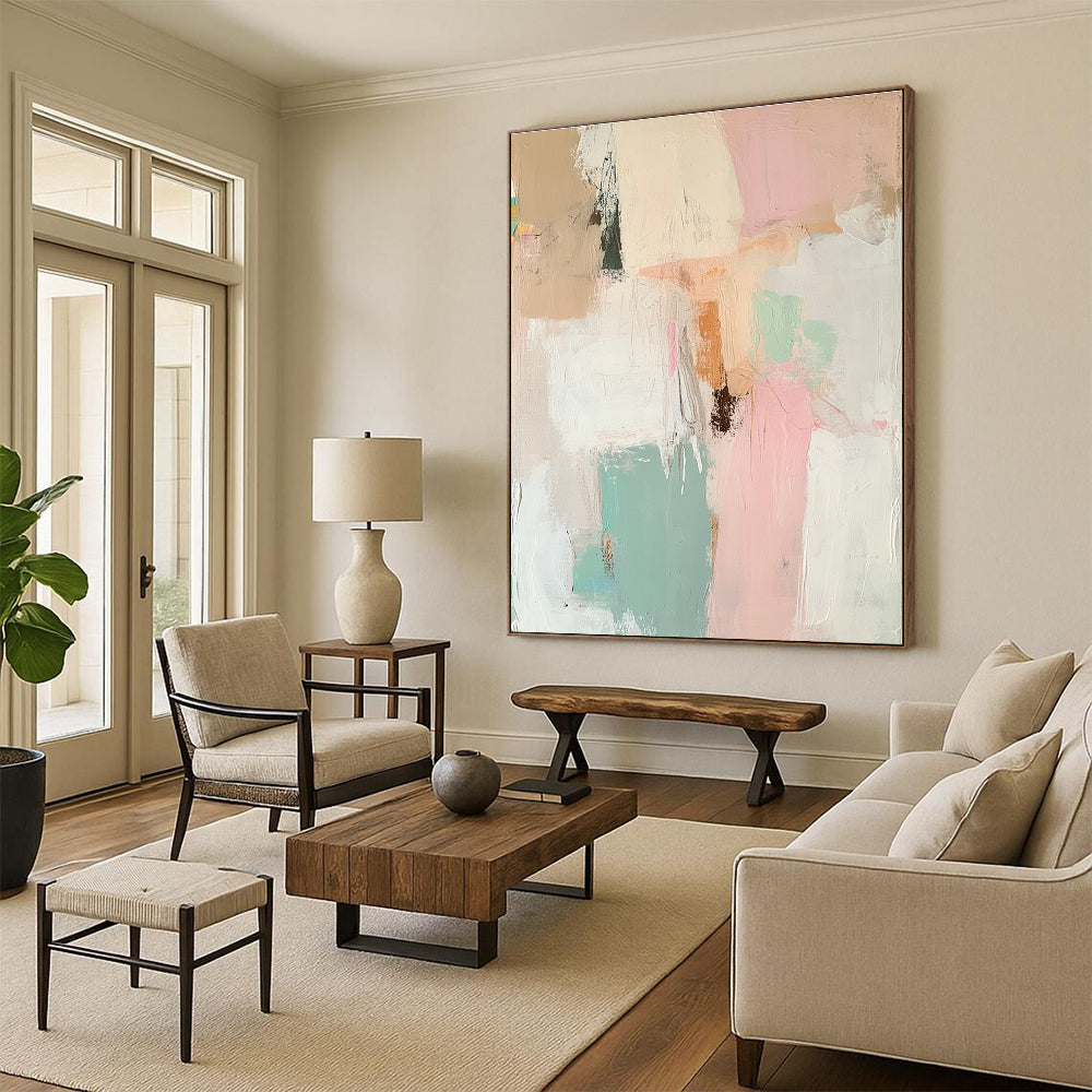 Mixed Pastel Abstract for Artistic Bed and Breakfast & Bohemian - Style Garden Room STSC806