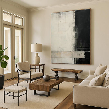 Black - White - Gray Abstract Art for Office & Living Room DLZ0333