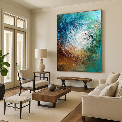 Ocean Swirl Abstract for Coastal Home Office & Spa Waiting Area STSC832