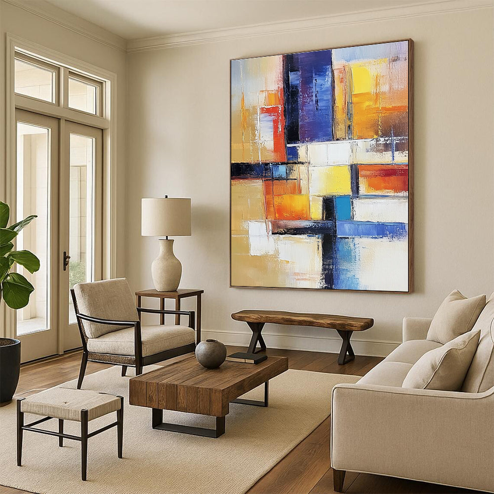 Colorful Geometric Abstract Composition for Modern Office Meeting Room & Interior Design Studio STSC153