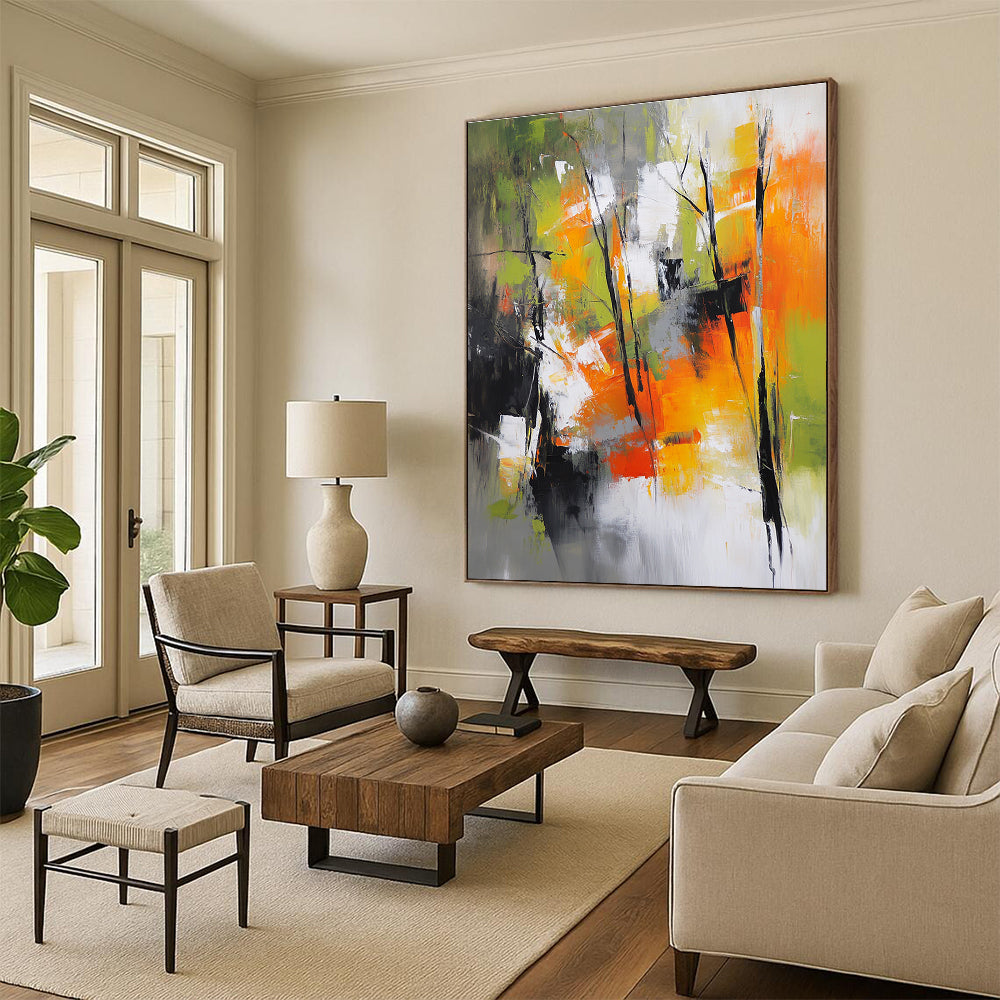 Colorful Abstract Forest Scene for Nature - Lover’s Home & Art - Filled Café STSC759