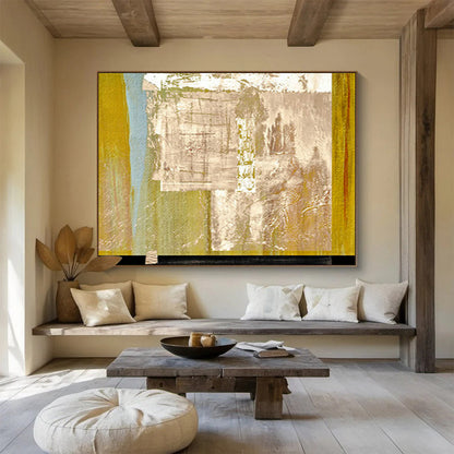 Yellow - Brown Geometric Abstract Art for Industrial - Style Hallway DLZ2777