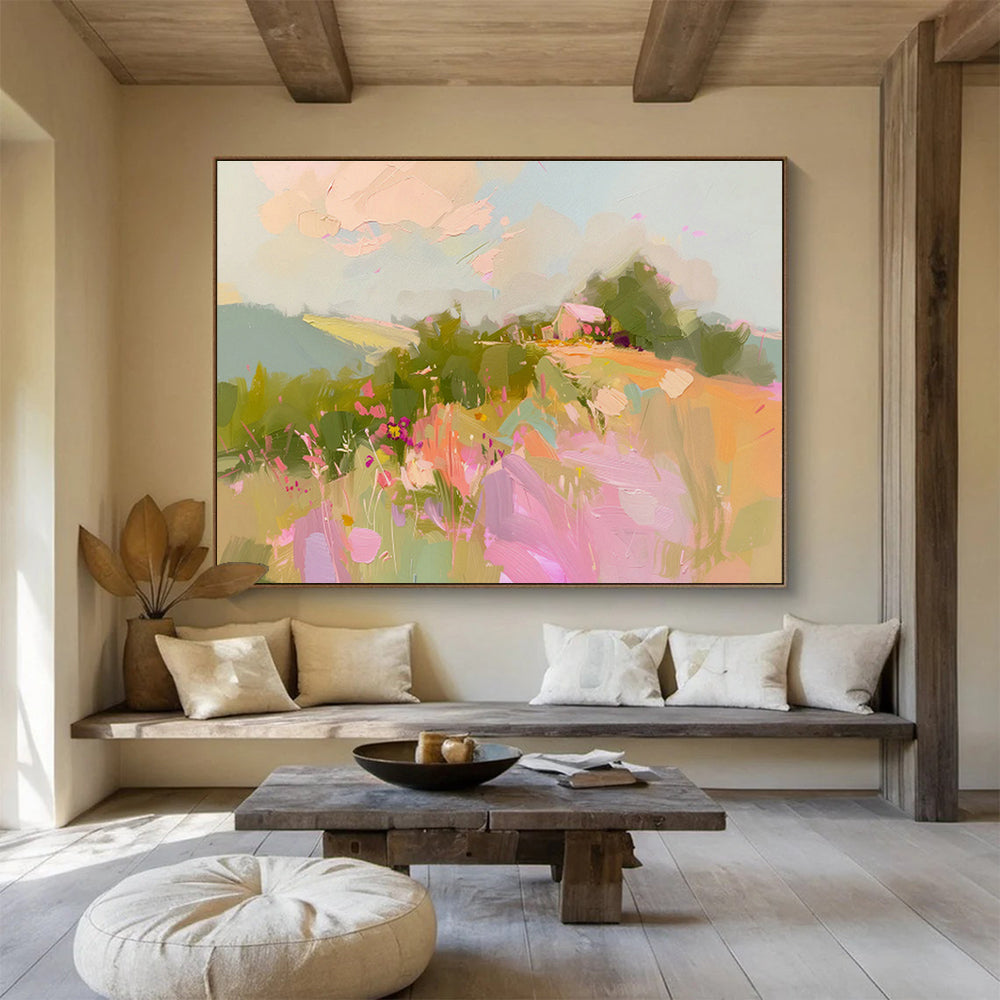 Pastoral Landscape Abstract Art for Countryside Bed and Breakfast Dining Rooms DLZ2592