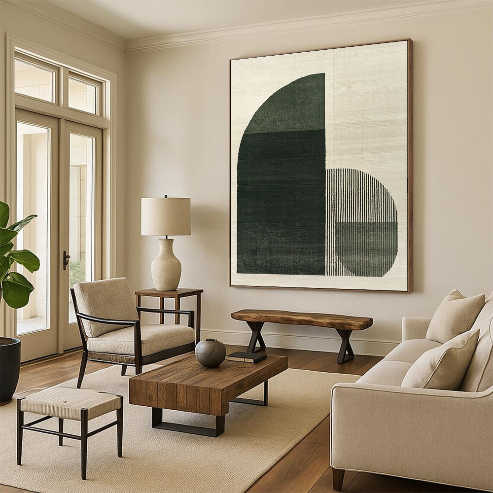 Green Geometric Shapes Art for Modern Office & Architectural Studio STSC1081
