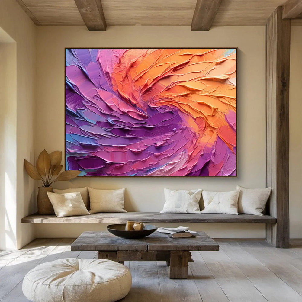 Pink - Purple - Orange Swirl Art for Modern Art Gallery Interactive Spaces DLZ3204