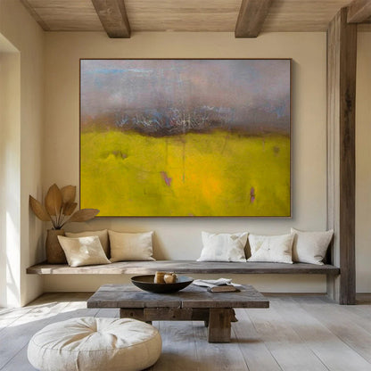 Yellow - Grey Hazy Landscape Art for Relaxing Living Room DLZ2763