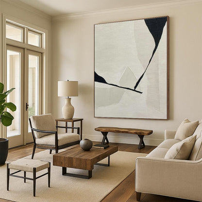 Black - White Geometric Abstract Art for Modern Office Meeting Rooms DLZ0240