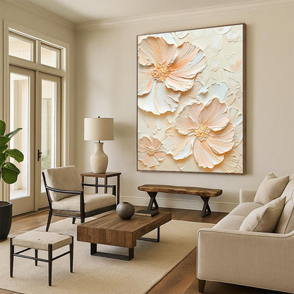 Peach - Colored Flower Art for Bohemian Living Room & Summer Wedding Venue DLZ1396