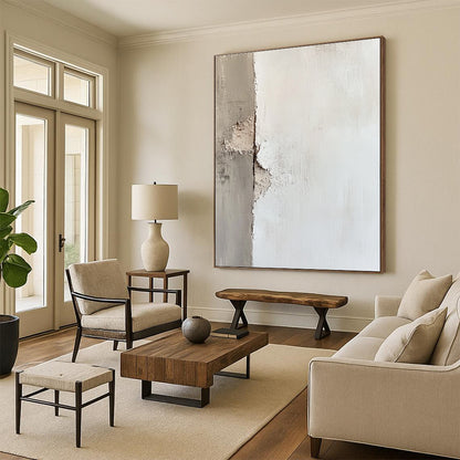 Textured White Wall Abstract for Industrial - Chic Loft & Contemporary Art Gallery STSC653