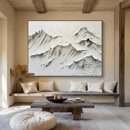 White Mountain Relief Art for Minimalist Living Room DLZ2843