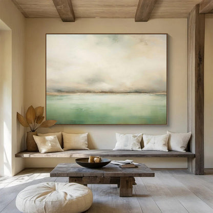 Soft - Toned Sky - Water Painting for Coastal Bedroom Retreats DLZ2543