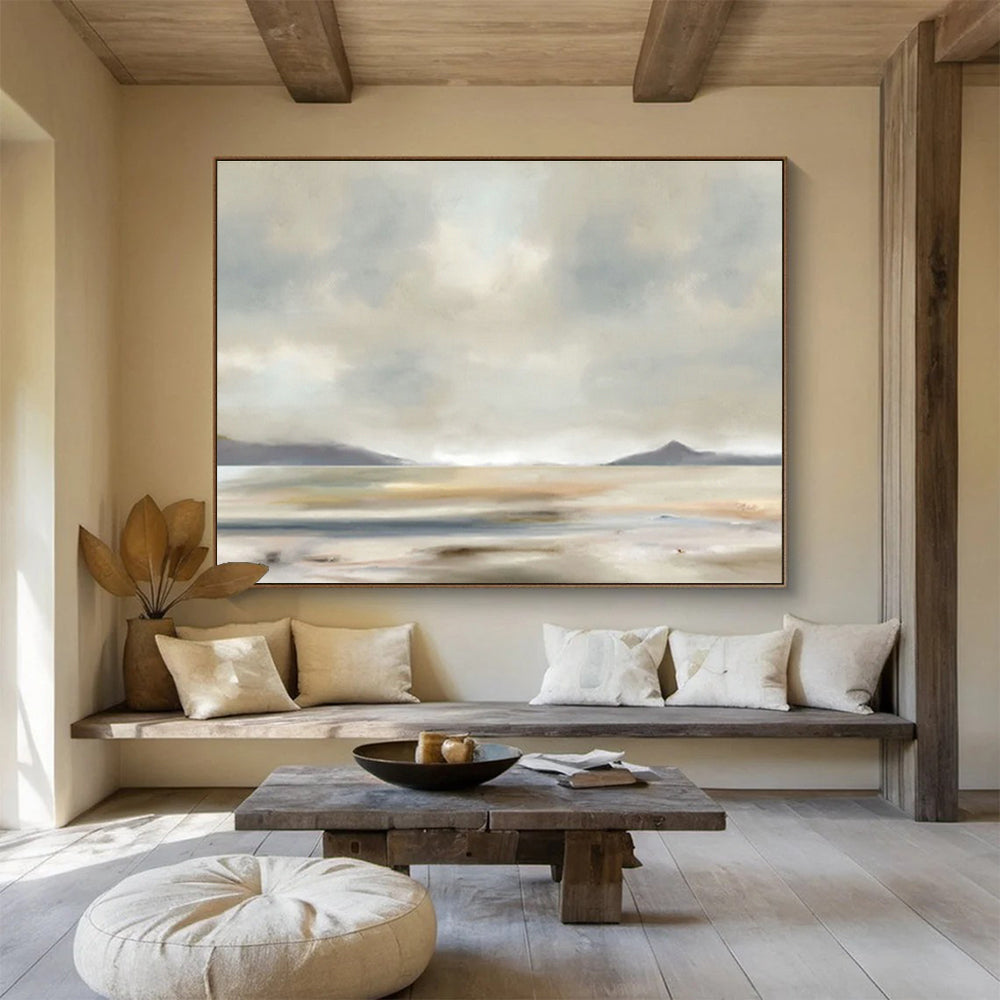 Light - Colored Lakeside Landscape Art for Relaxing Bedroom DLZ2743