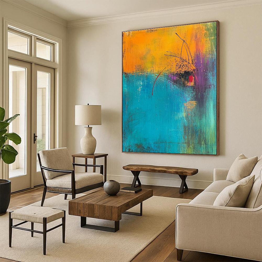 Colorful Abstract with Lines for Creative Studio & Vibrant Restaurant STSC405