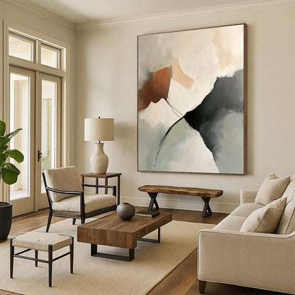 Neutral Tones Abstract for Minimalist Living Room & Corporate Office STSC800