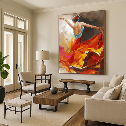 Vibrant Dancing Figure Art for Ballroom & Cultural Center DLZ2016