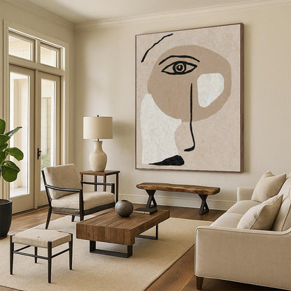 Abstract Face Art for Bohemian Café & Art - Inspired Bedroom DLZ2051