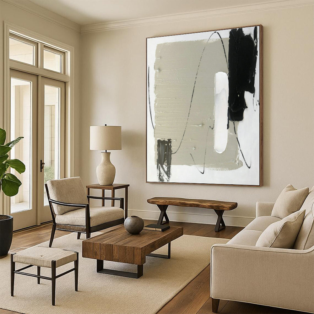 Minimalist Abstract Art for Scandinavian Bedroom & Contemporary Studio DLZ0812