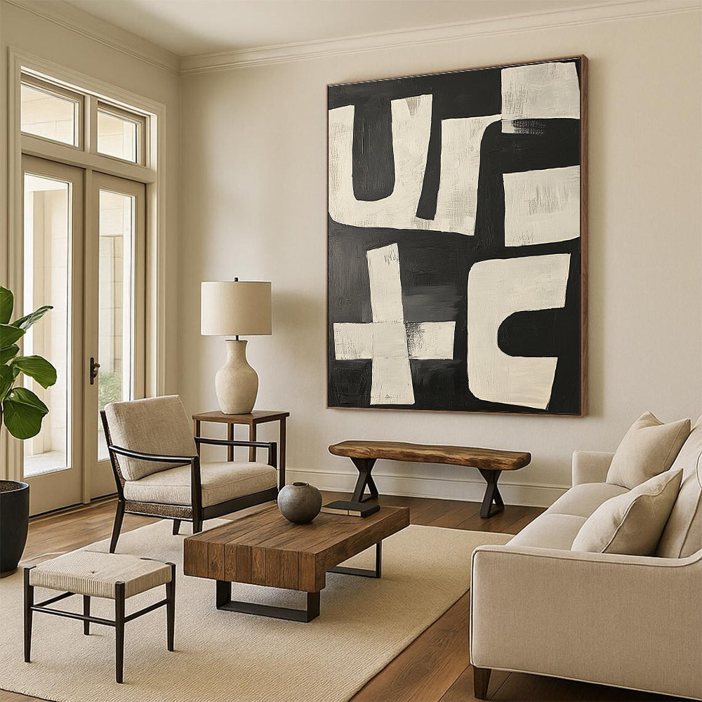 Black and White Abstract Shapes for Minimalist Gallery & Modern Office Waiting Area STSC1133