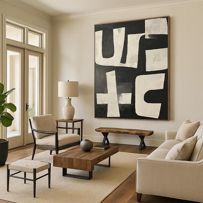 Black and White Abstract Shapes for Minimalist Gallery & Modern Office Waiting Area STSC1133