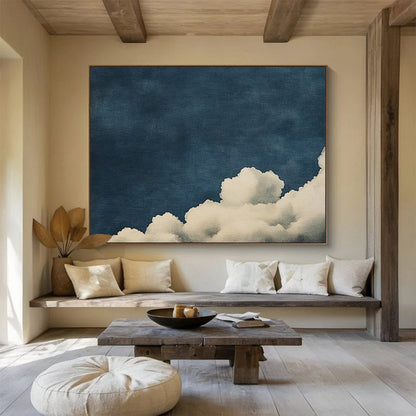 Minimalist Clouds Art for Scandinavian - Style Bedroom & Meditation Space SC523