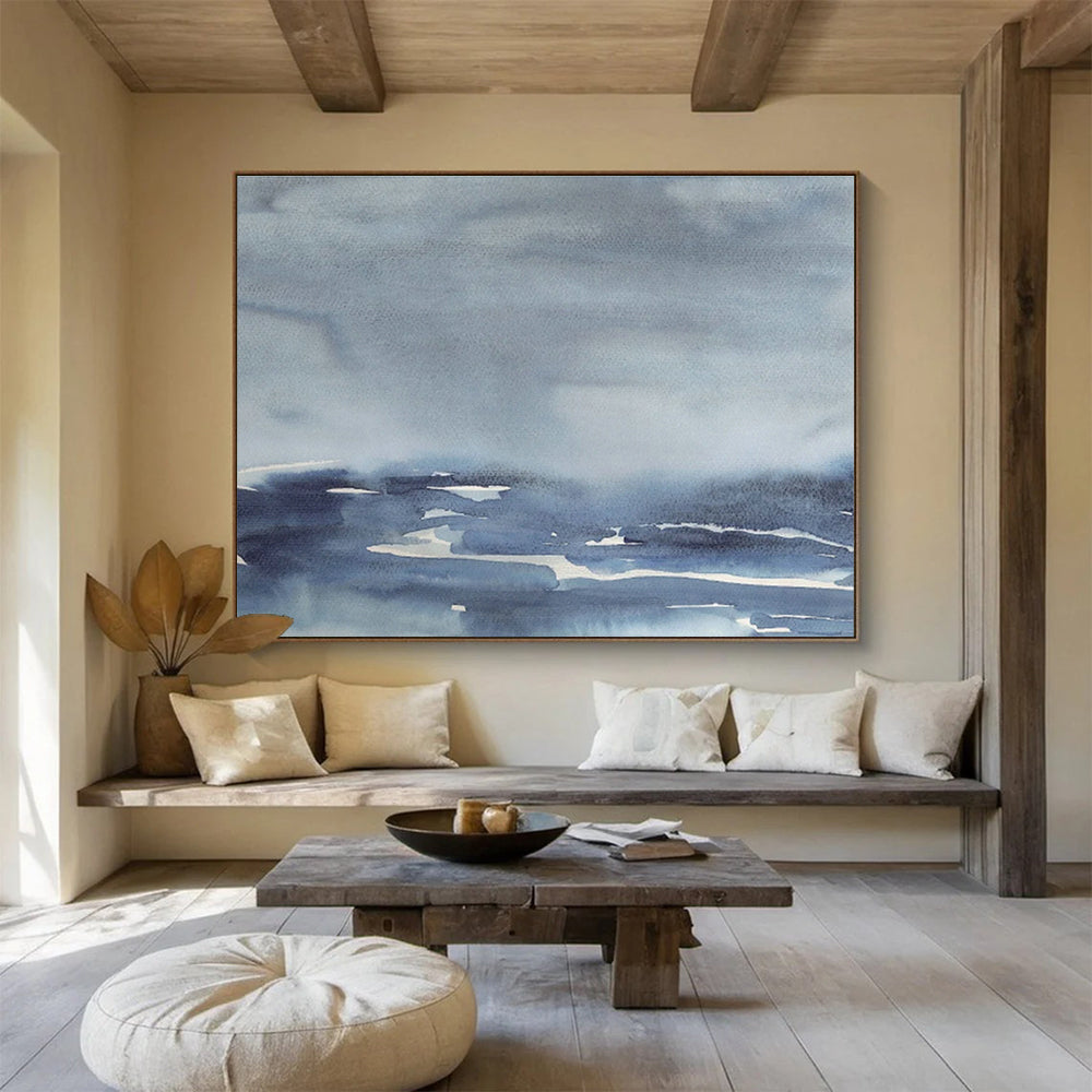 Light Blue Sky - Water Watercolor for Minimalist Beach House Studies DLZ2552