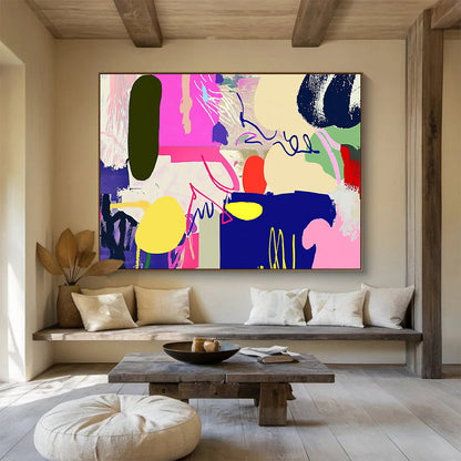 Vibrant Abstract Shapes Art for Creative Studio & Trendy Lounge SC455
