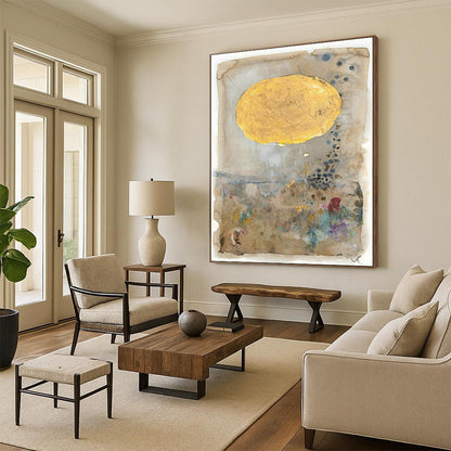 Gold - Brown Abstract Art for Luxury Hotel Spa Waiting Rooms DLZ0079