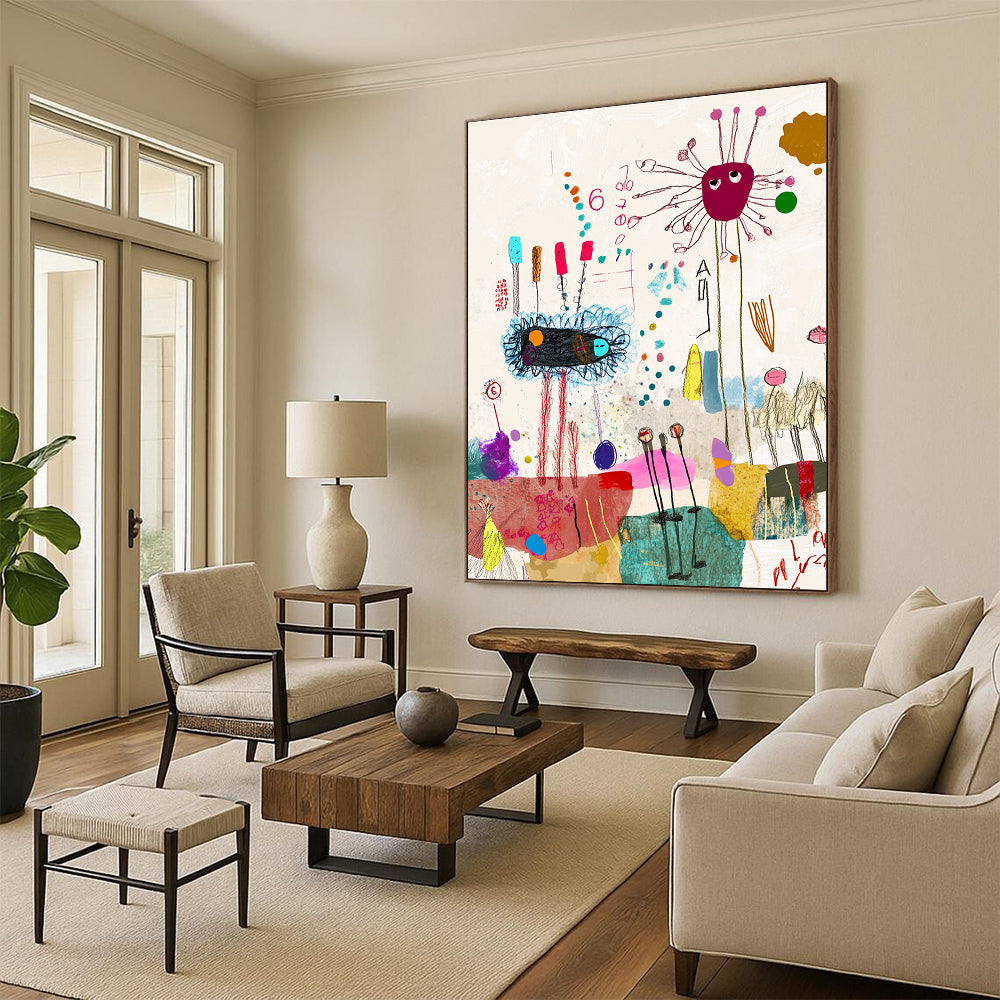 Whimsical Doodle - Like Art for Children’s Playroom & Quirky Café STSC971