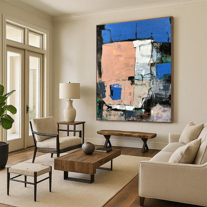 Architectural Color Block Abstract Art for Industrial - Chic Loft & Design - Focused Office DLZ0765