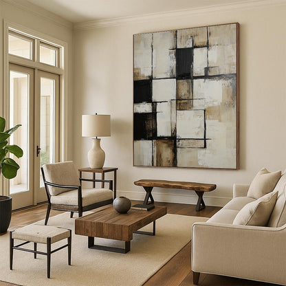 Neutral Tones Geometric Art for Minimalist Home & Office STSC716