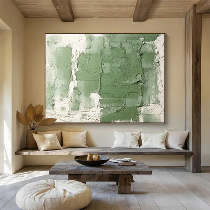 Green - White Texture Abstract Art for Minimalist Office Break Rooms DLZ2658