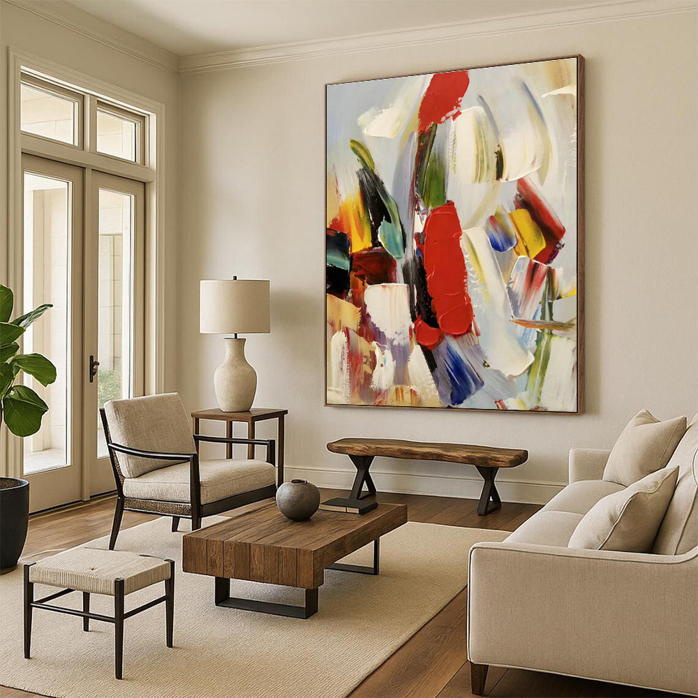 Colorful Brushstroke Abstract Art for Living Room & Art Studio DLZ0461