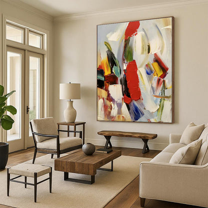 Colorful Brushstroke Abstract Art for Living Room & Art Studio DLZ0461