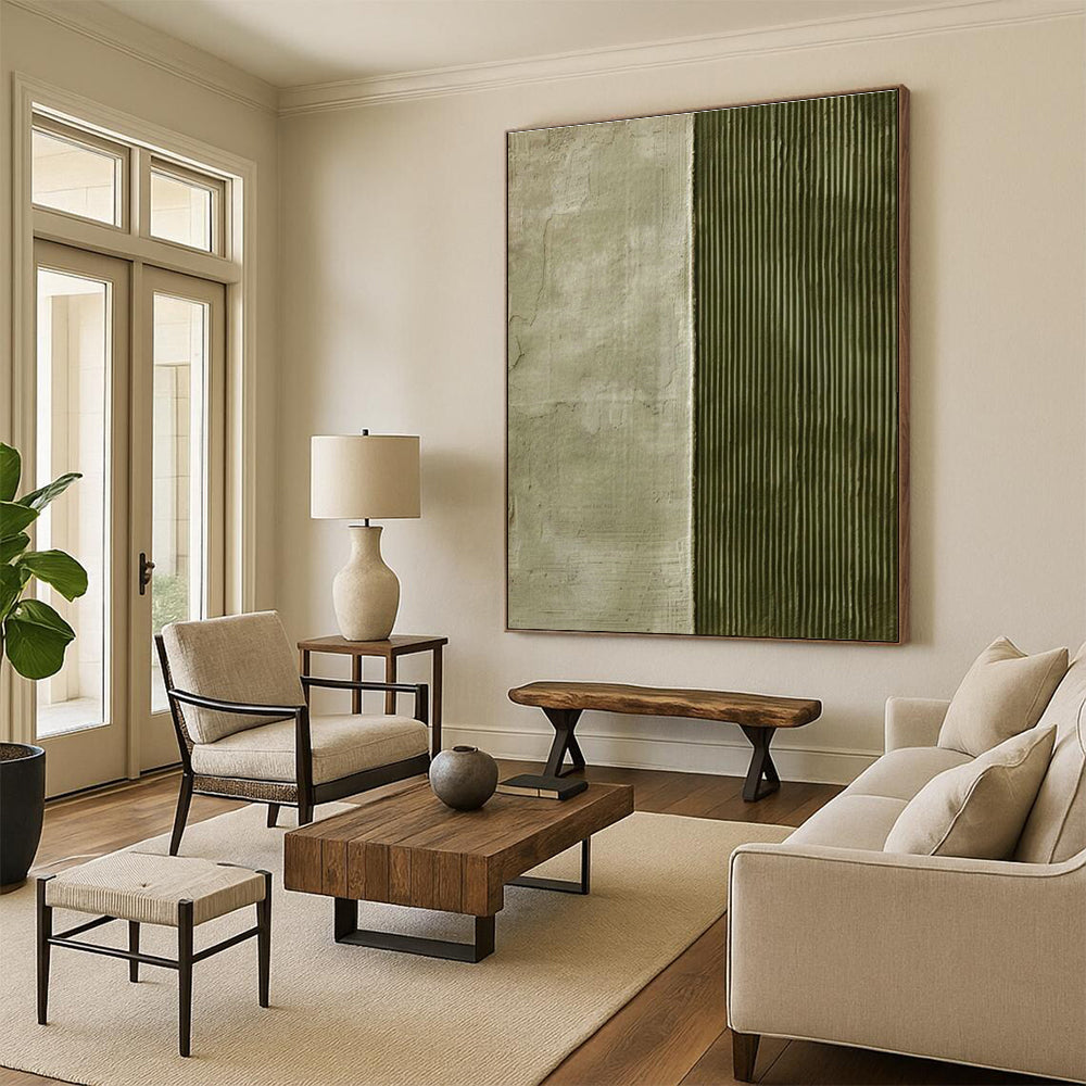 Green - Gray Divided Art for Bedroom & Hallway DLZ0331