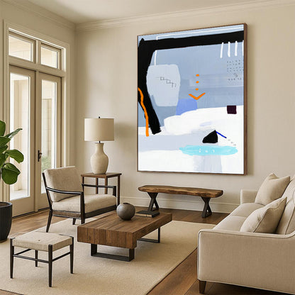 Light Blue Geometric Abstract Art for Scandinavian - Style Home & Art Gallery Pop - Up DLZ1104
