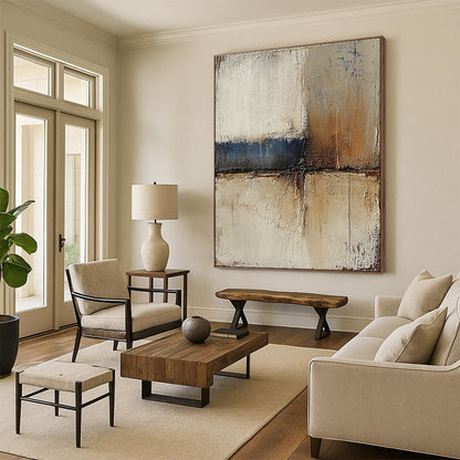 Artistic Textured Square Art for Creative Studio & Loft STSC079