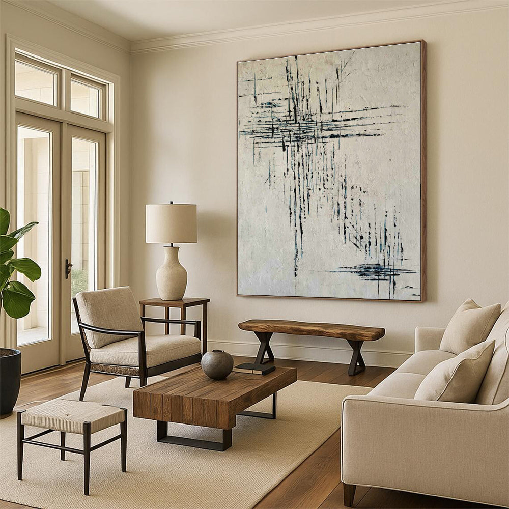 Line Texture Abstract Art for Minimalist Study & Contemporary Art Gallery DLZ0766